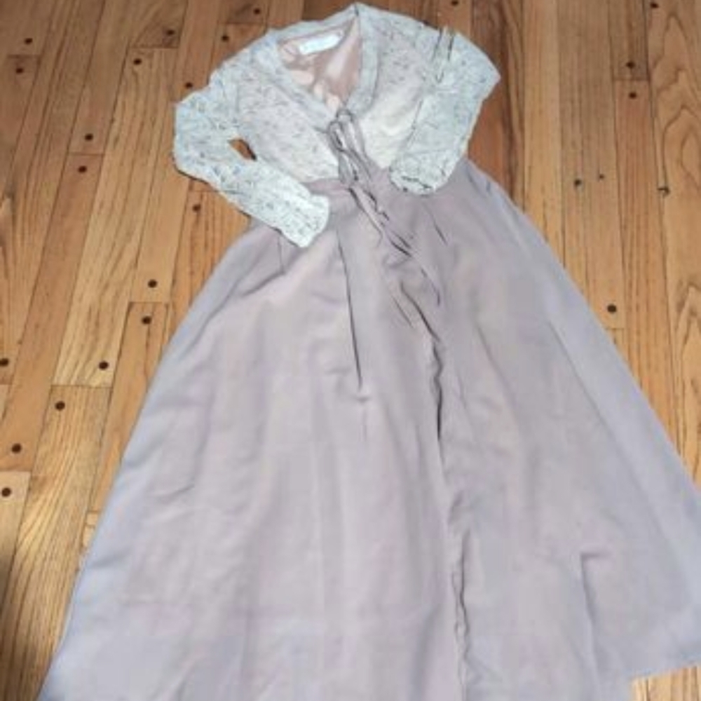 Pink and lace wrap dress